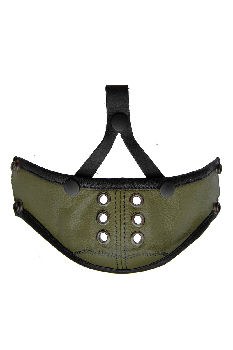 Deluxe leather muzzle army green