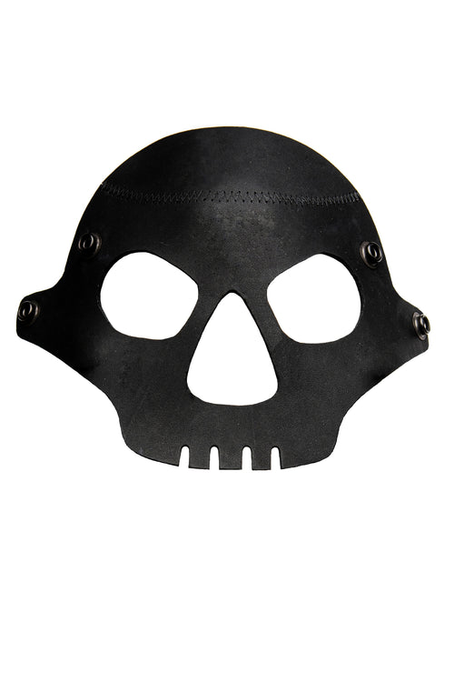 Black leather skull face mask