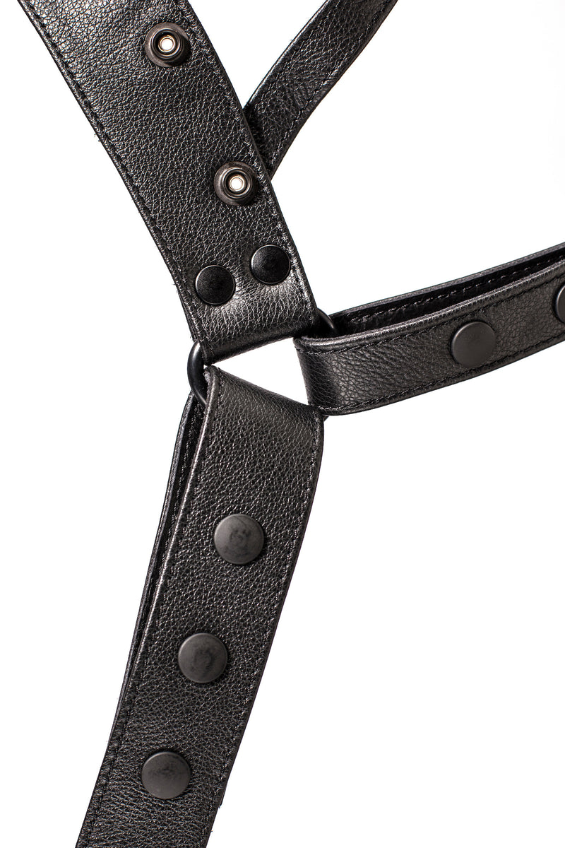 Black leather jockstrap