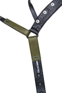 Army green leather jockstrap