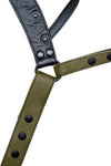 Army green leather jockstrap