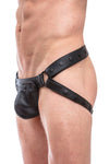 Black leather jockstrap