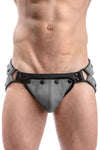 Grey leather jockstrap and codpiece
