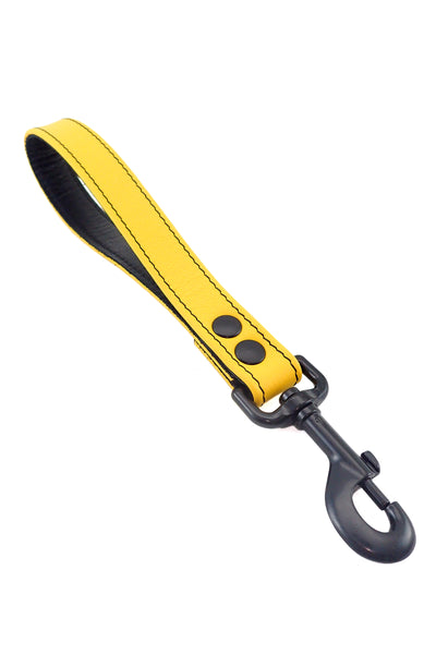 Yellow leather handle leash