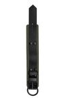 Army green  and black leather ankle restraint