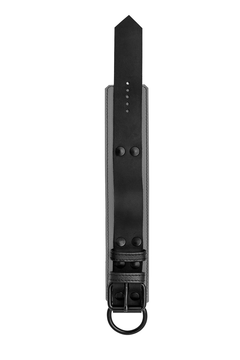 Grey and black leather ankle restraint