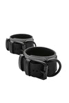 Grey and black leather ankle restraints