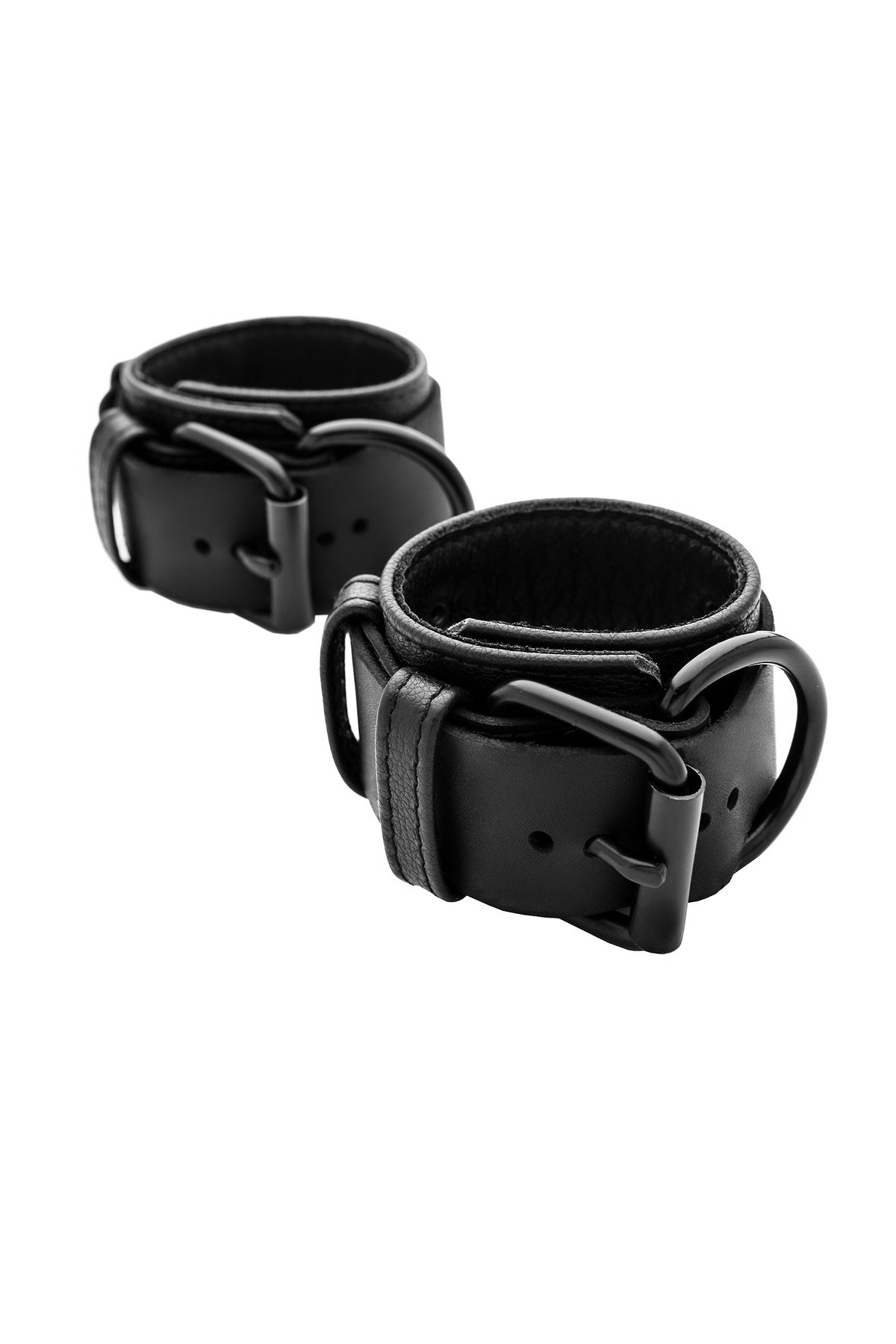 Black leather wrist restraints