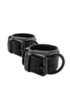 Grey and black leather wrist restraints