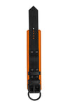 Orange and black leather wrist restraint