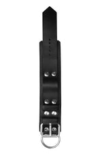 Black and stainless steel leather wrist restraint