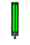 Fluro green leather stripe wristband