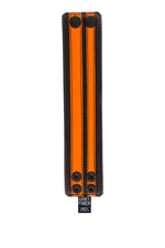 Fluro orange leather stripe wristband
