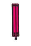 Fluro pink leather stripe wristband