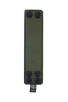 Army green leather 2" wide leather wristband flat