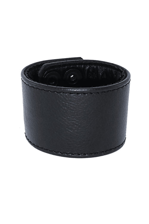 2" wide black leather wristband