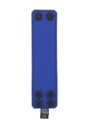 Blue leather 2" wide leather wristband flat