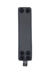 Grey leather 2" wide leather wristband flat