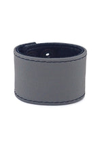 Grey leather 2" wide leather wristband