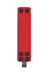 Red leather 2" wide leather wristband flat