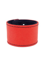 Red leather 2" wide leather wristband