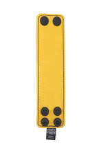 Yellow leather 2" wide leather wristband flat